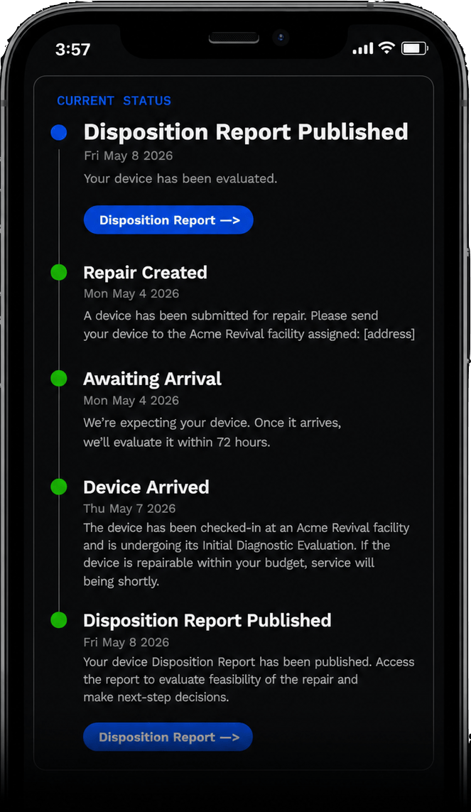 Service detail dashboard
