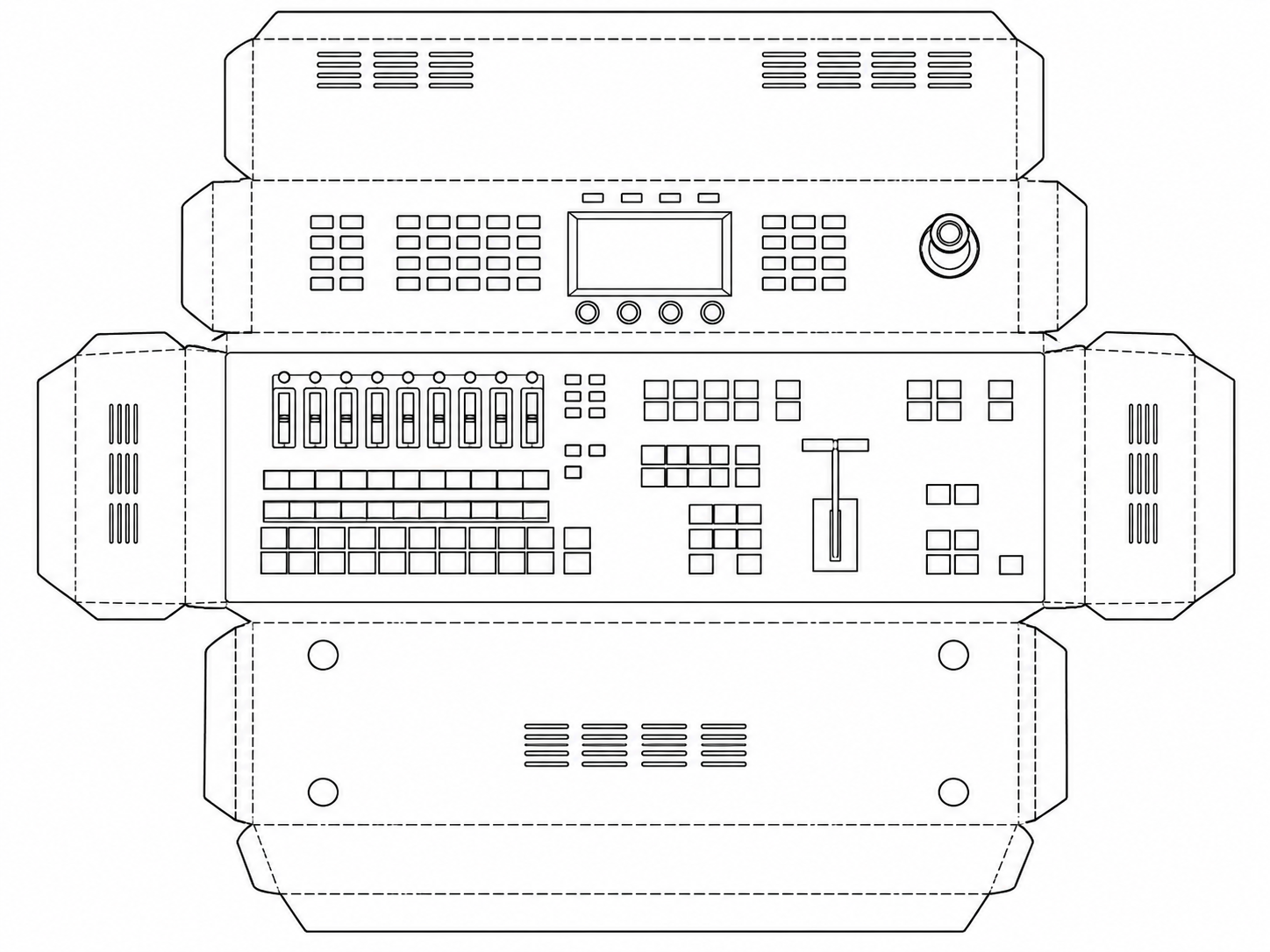 Blackmagic ATEM Television Studio Live Production Video Switcher geometric net diagram