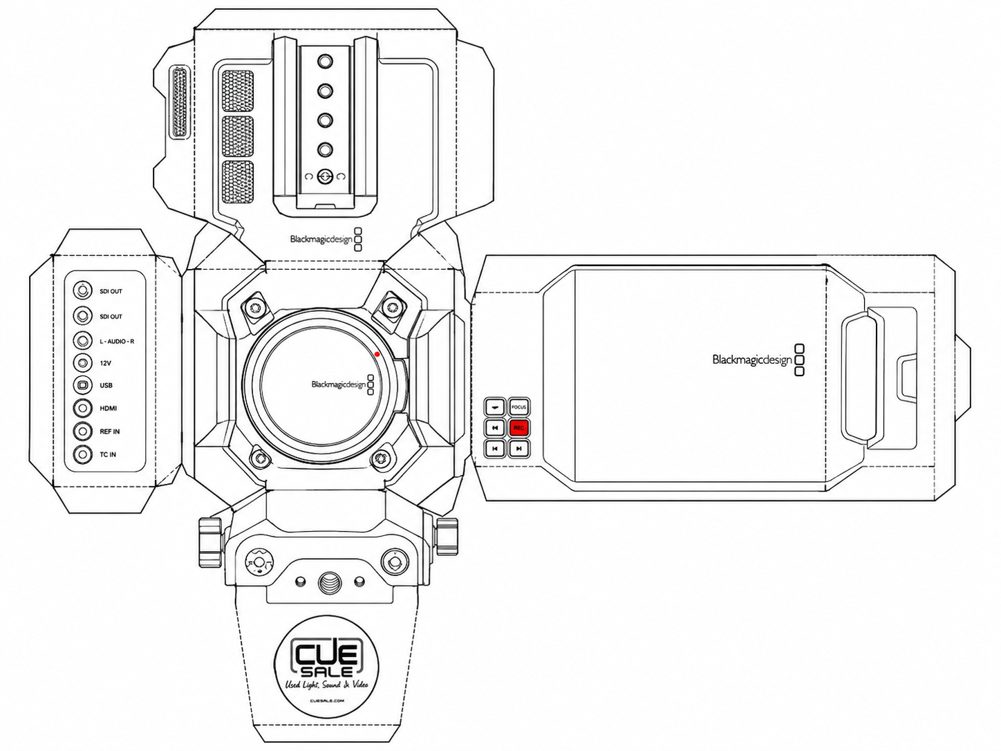 Blackmagic URSA Digital Cinema Camera geometric net diagram