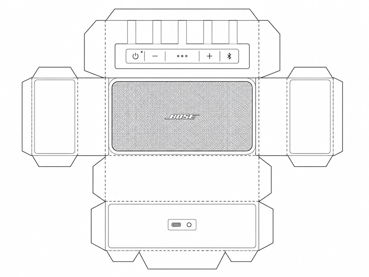 Bose 101RD Automotive Audio Equipment geometric net diagram