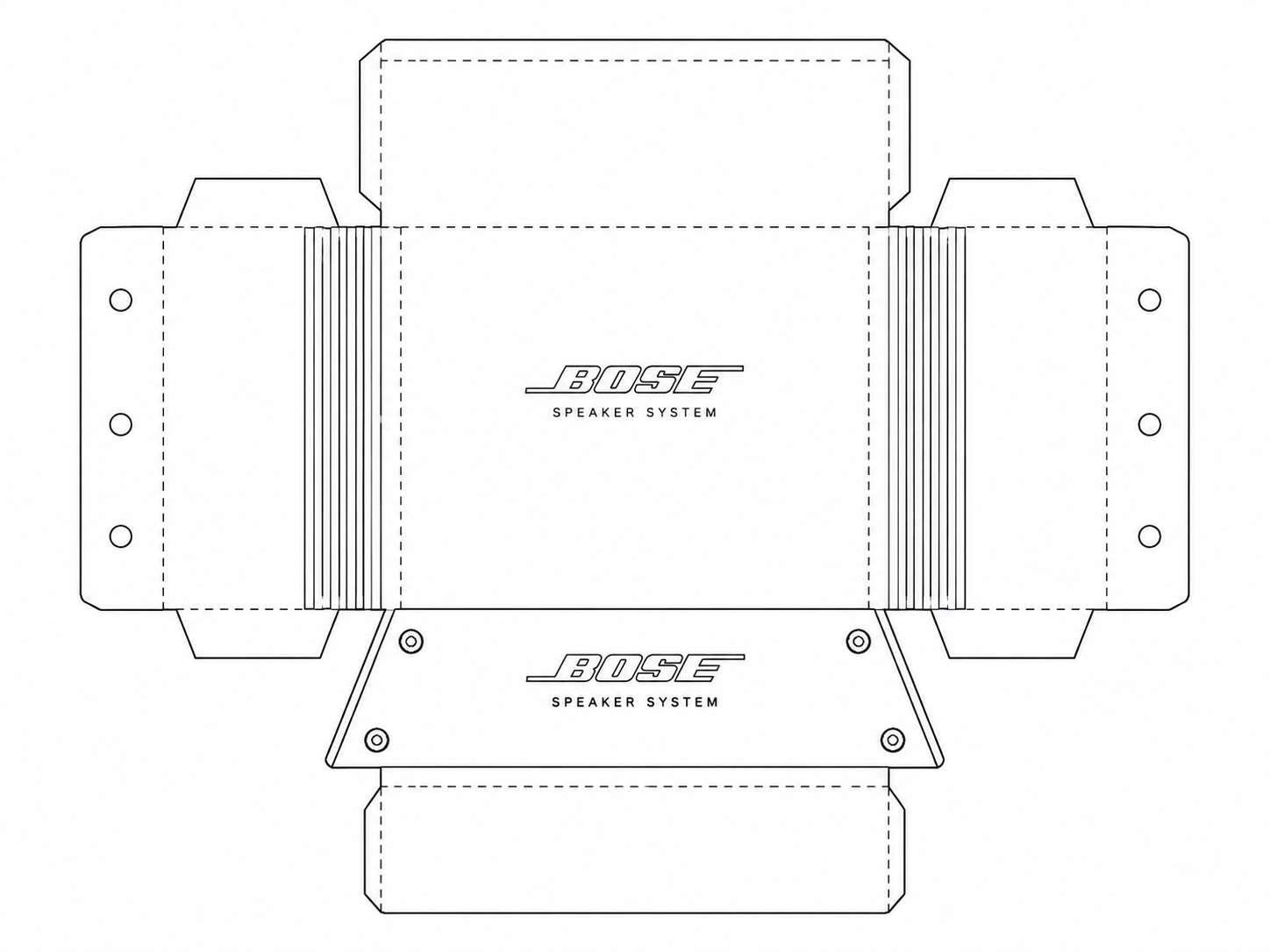 Bose 1201 Car Stereo Speaker System geometric net diagram