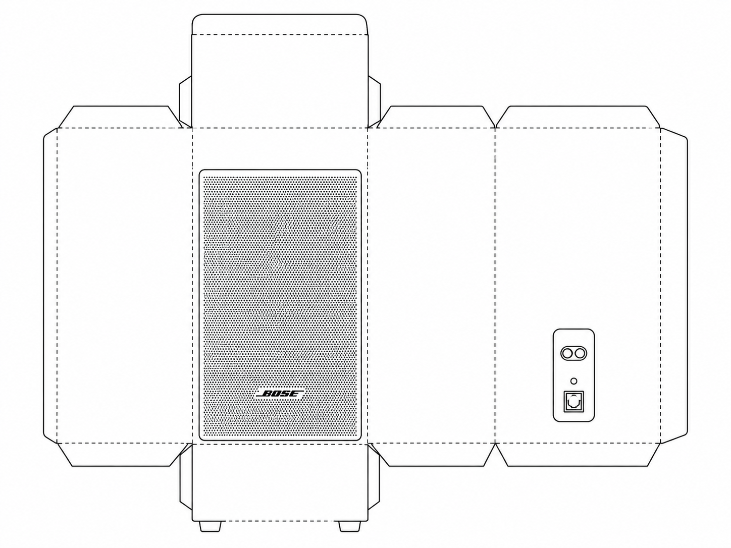 Bose 125 Bookshelf Speaker System geometric net diagram