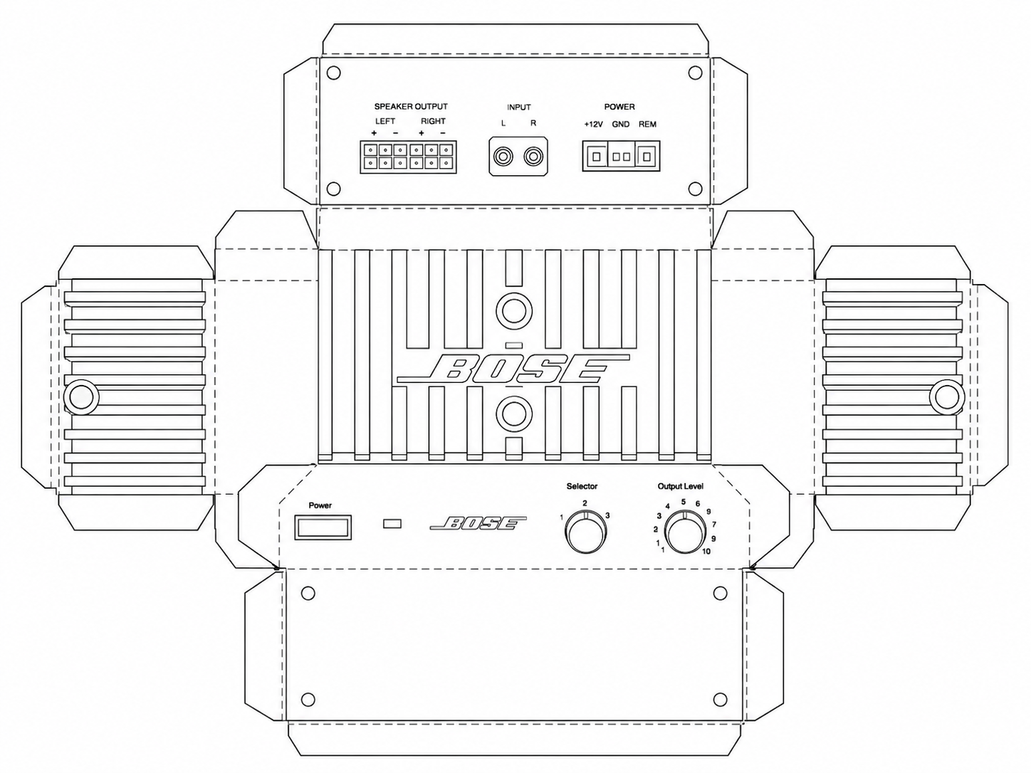 Bose 1706 II Amplifier Audio Equipment geometric net diagram