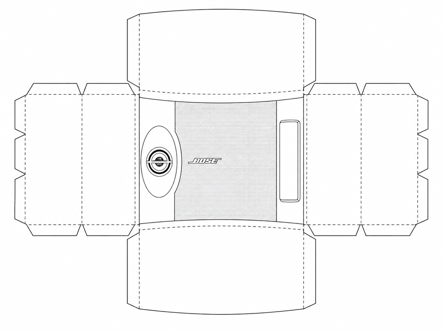 Bose 201 Passive Loudspeaker System geometric net diagram