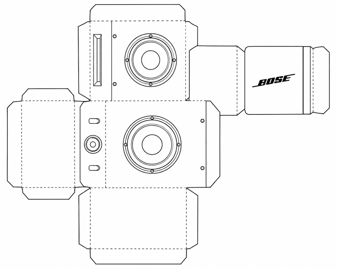 Bose 214 Passive Loudspeaker System geometric net diagram