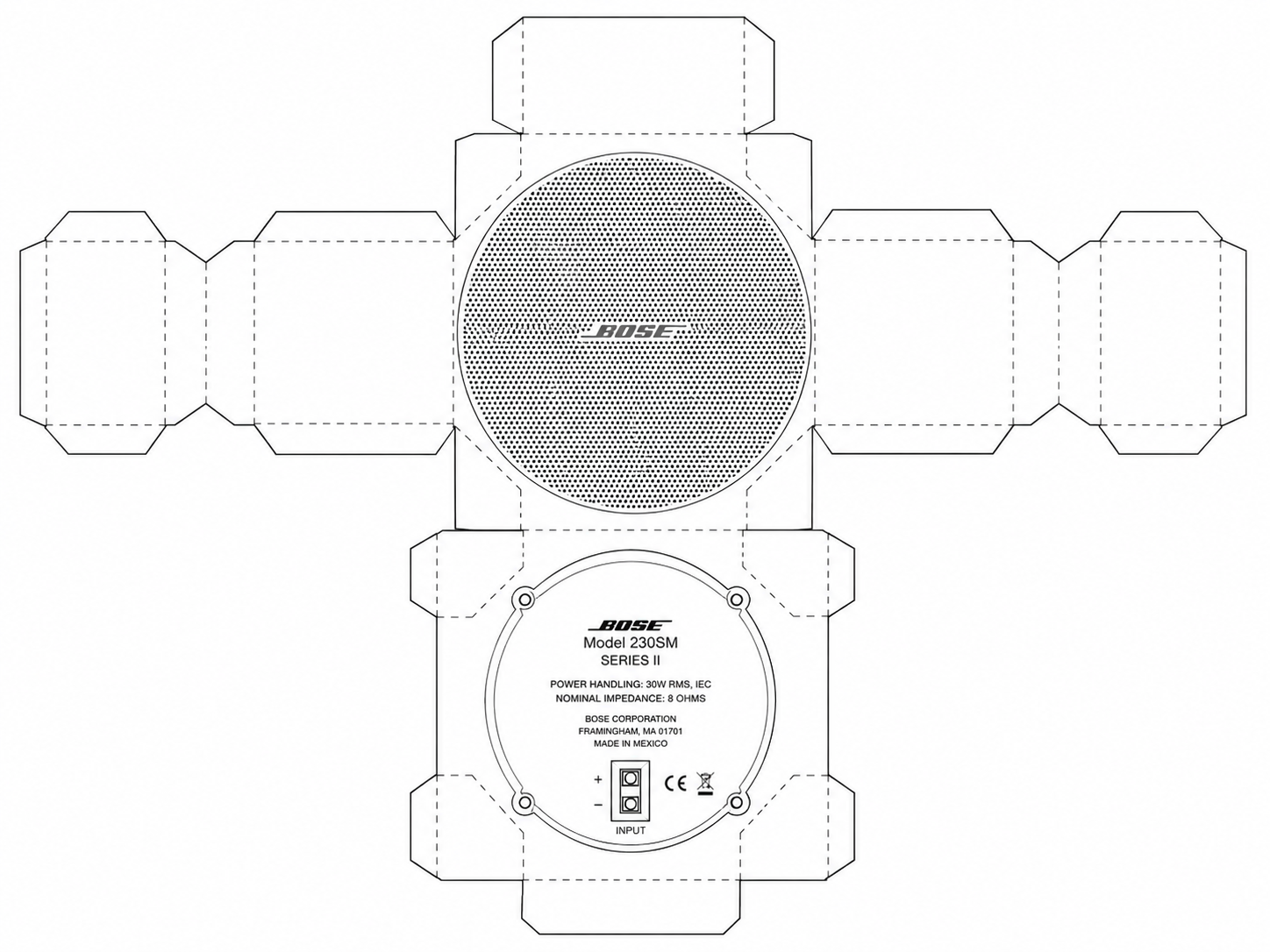 Bose 230SM Audio Equipment geometric net diagram