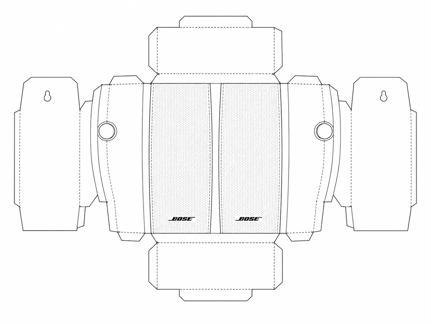 Bose 251 Environmental Speakers Audio Equipment geometric net diagram