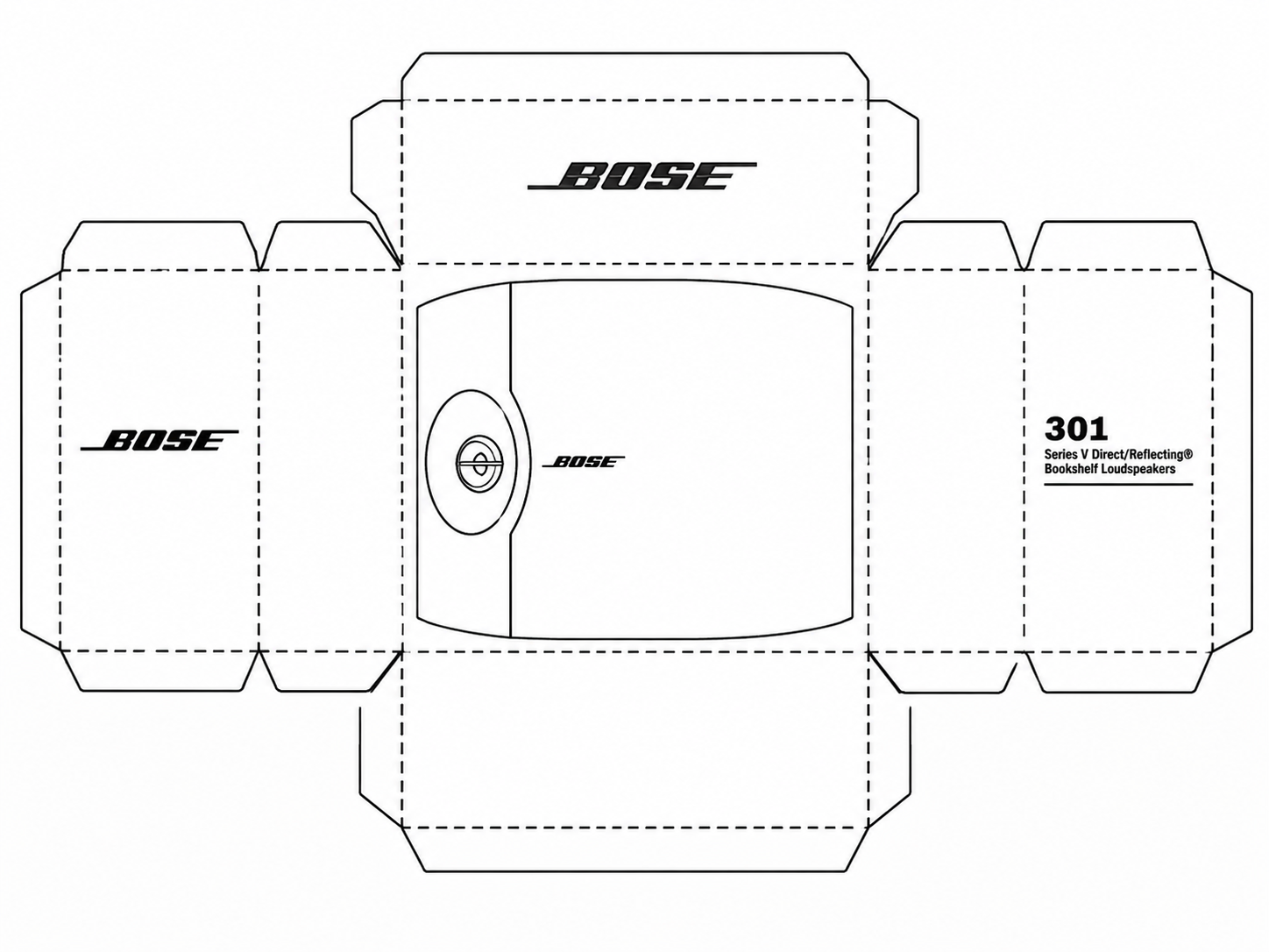 Bose 301 Passive Loudspeaker geometric net diagram