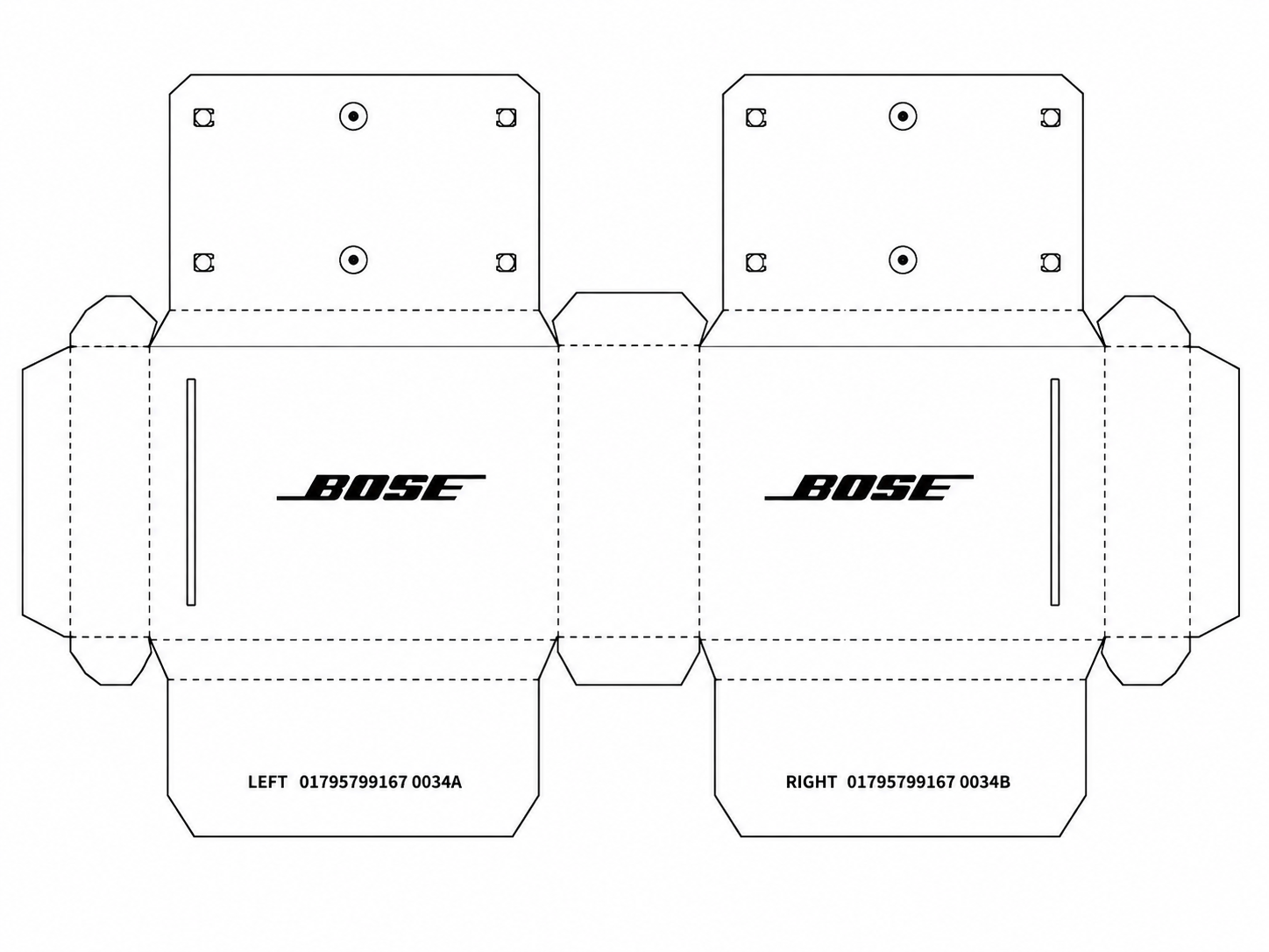 Bose 314 Passive Loudspeaker System geometric net diagram
