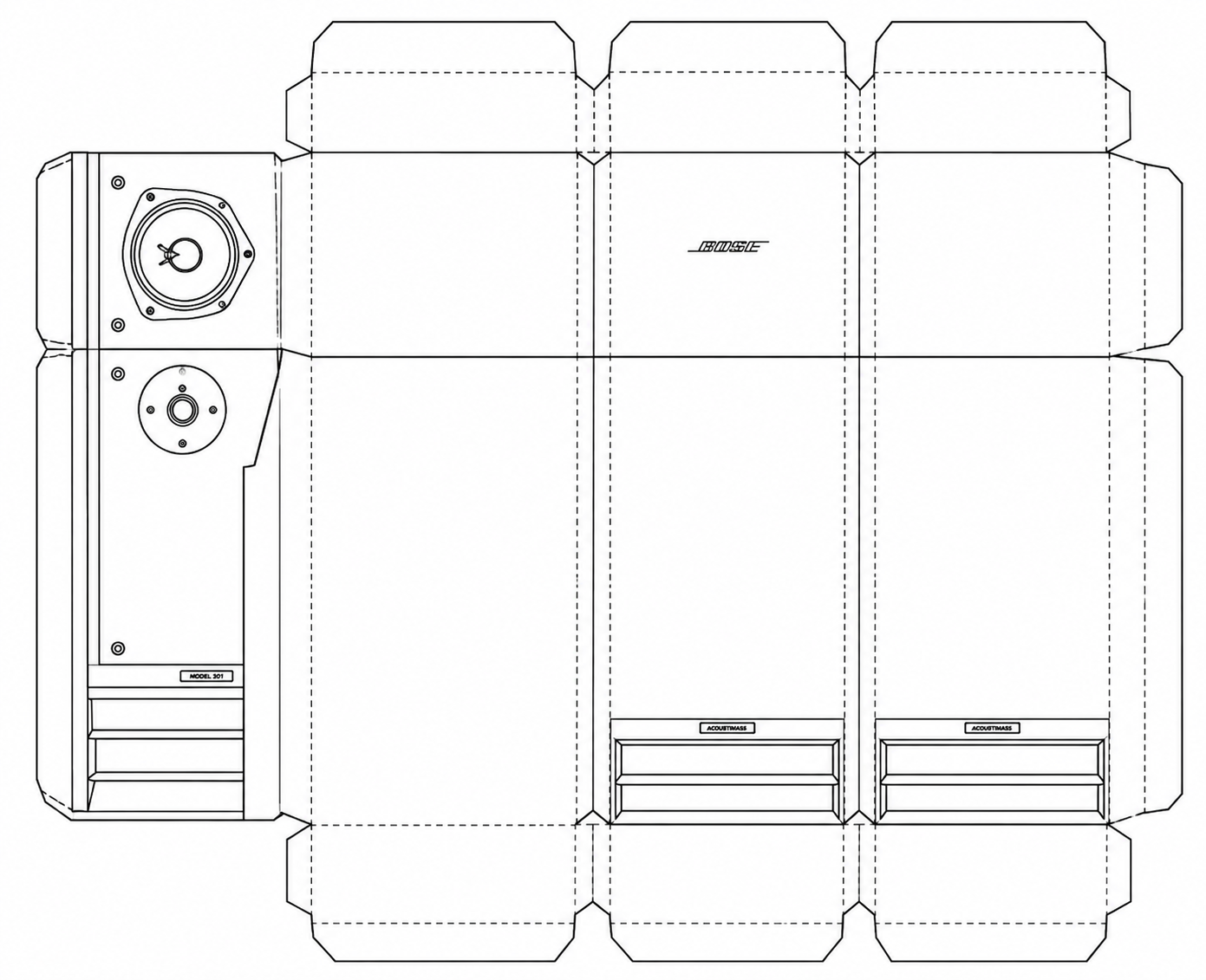 Bose 363 Audio Equipment geometric net diagram