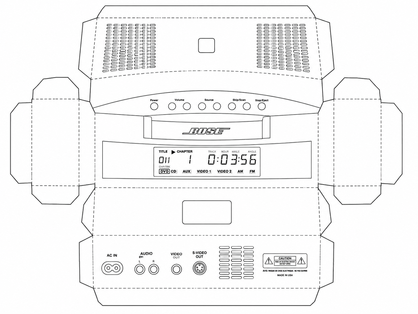 Bose 3 2 1 GS Audio Equipment geometric net diagram