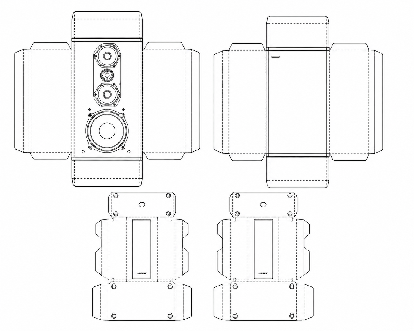 Bose 464 Audio Equipment geometric net diagram