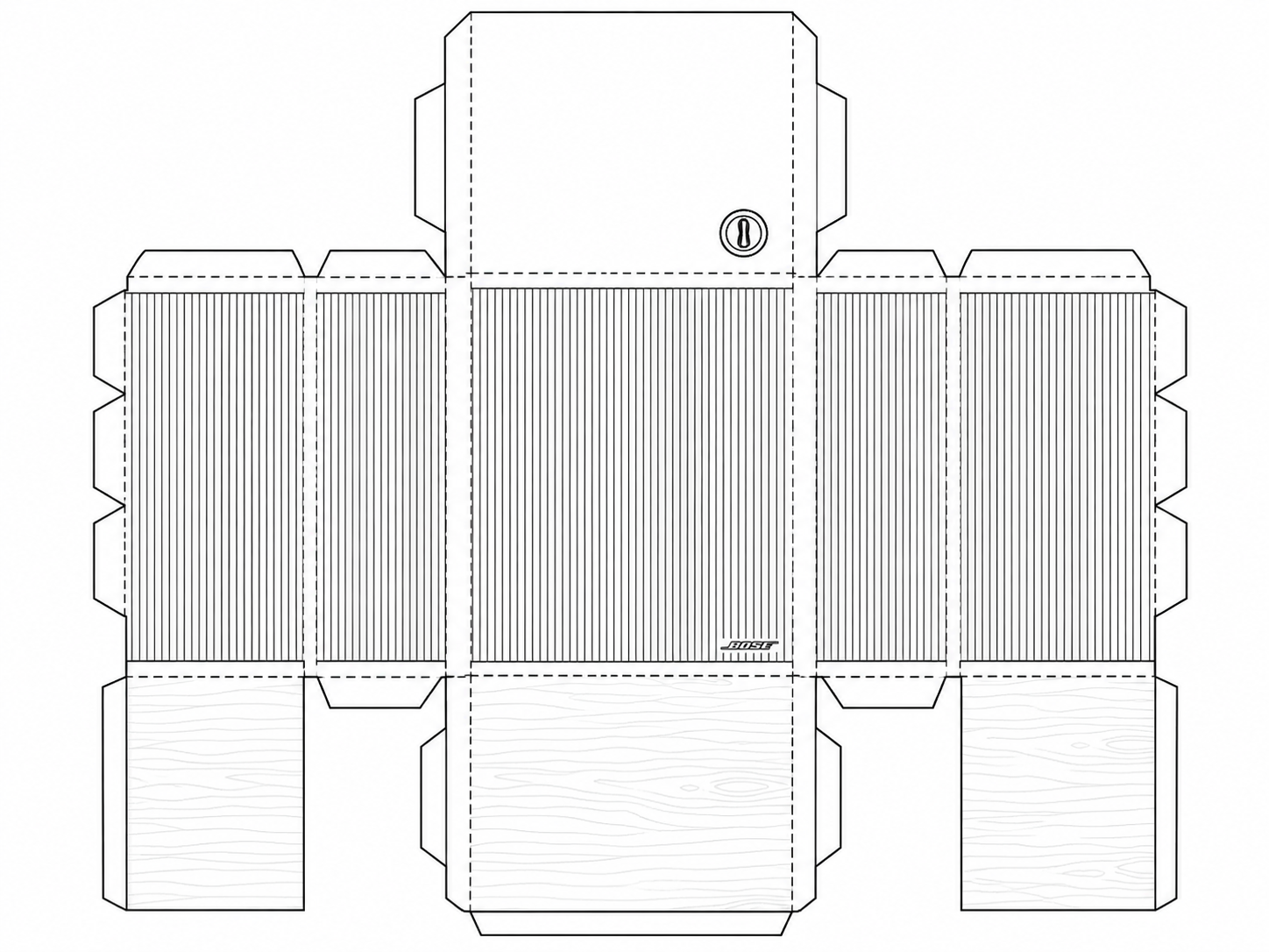 Bose 501 Passive Floorstanding Loudspeaker System geometric net diagram