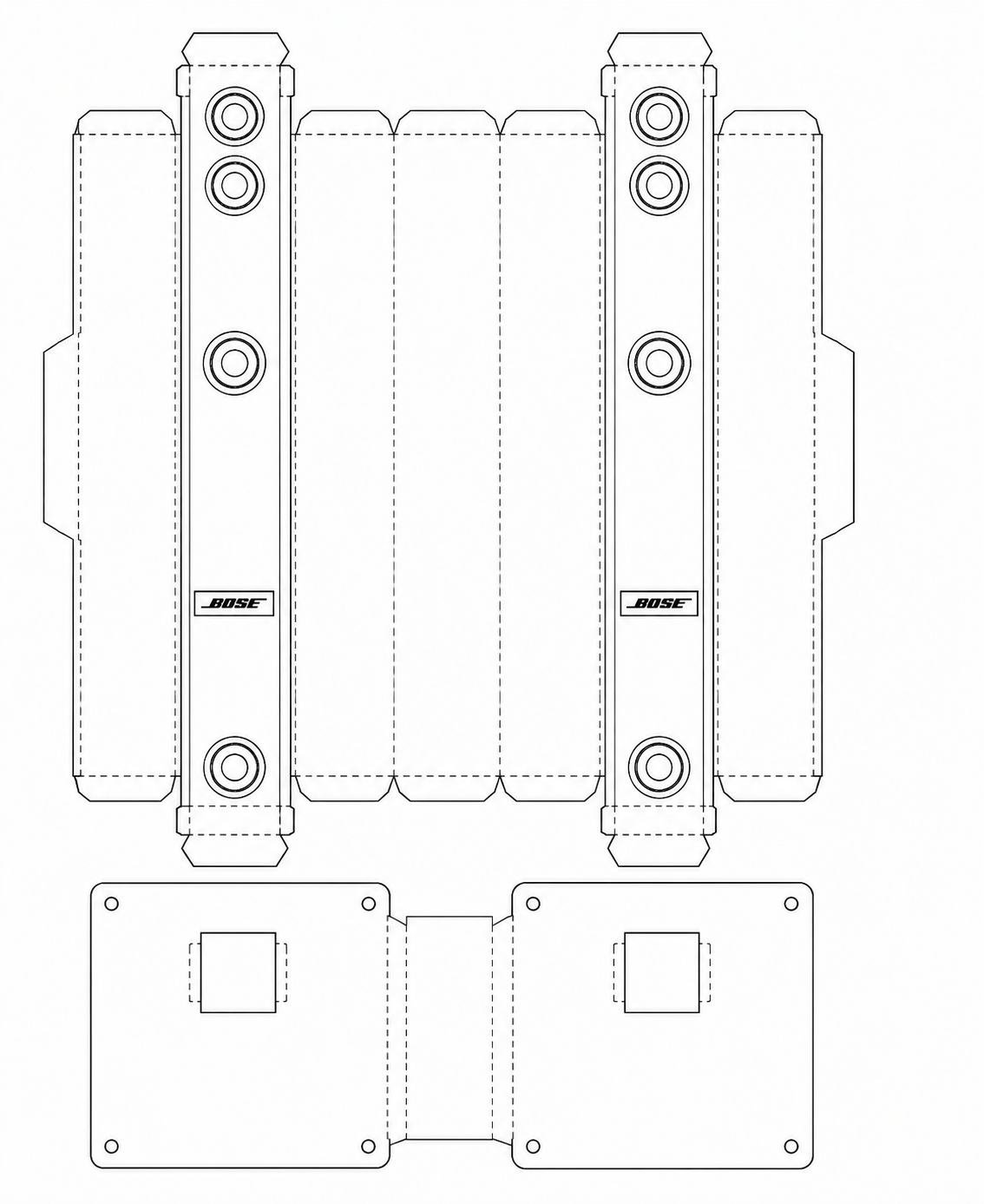 Bose 55WER Audio Equipment geometric net diagram