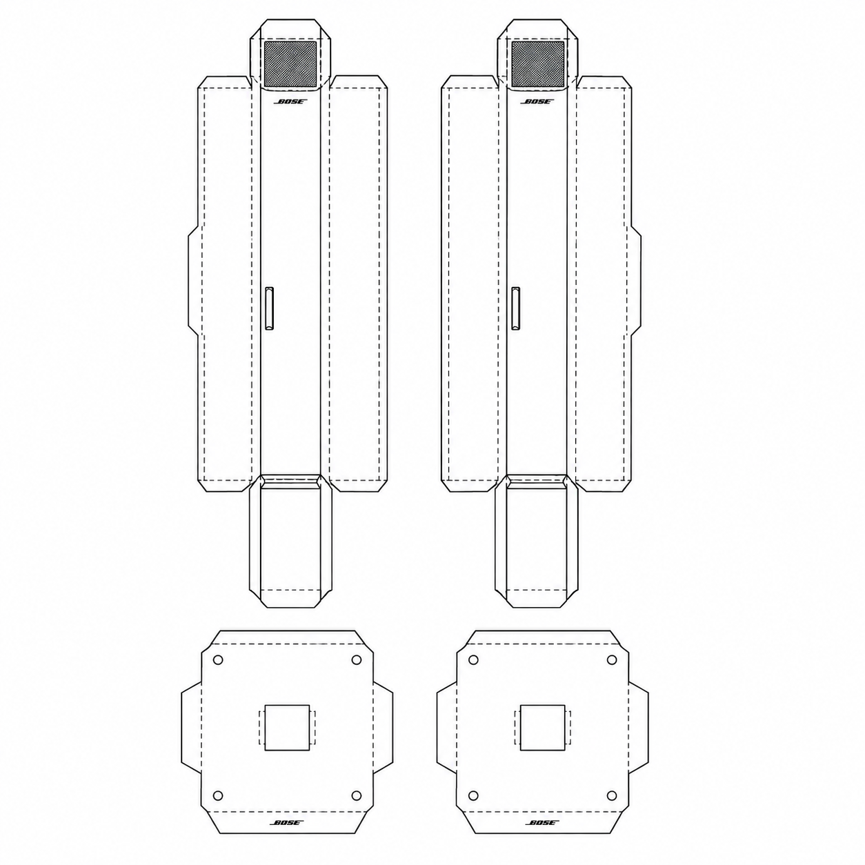 Bose 77WER Floor-Standing Loudspeaker geometric net diagram