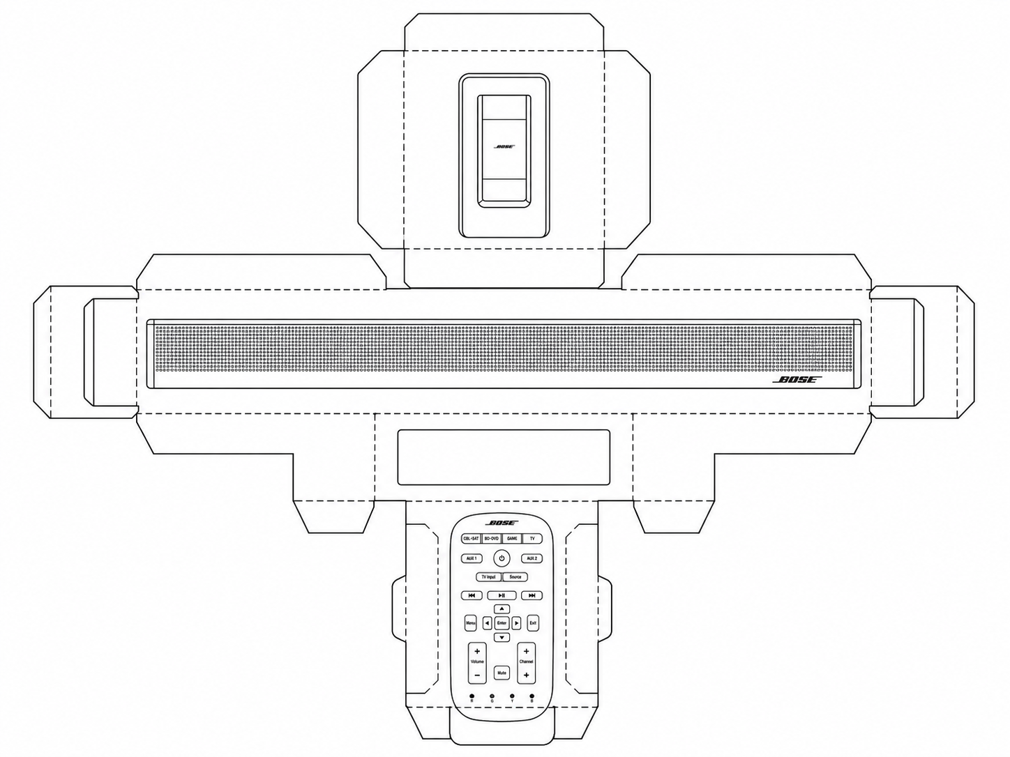Bose CineMate 1 SR Audio Equipment geometric net diagram