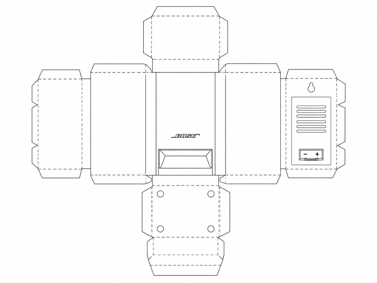 Bose CineMate Digital Home Theater Speaker System Audio Equipment geometric net diagram