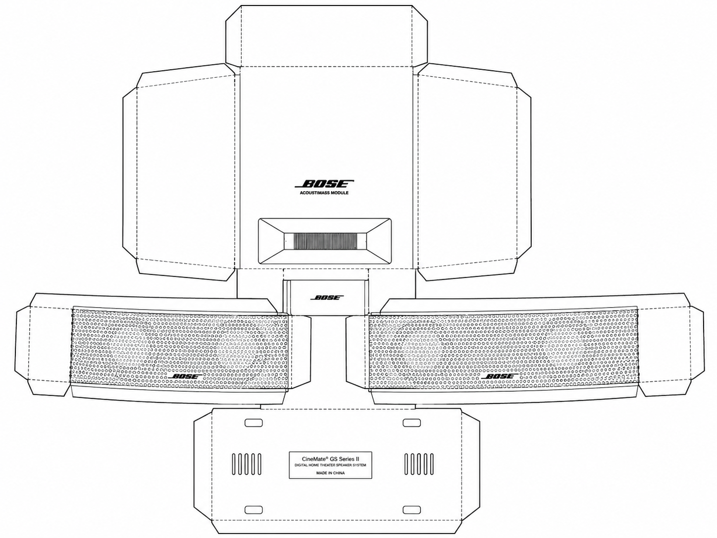 Bose CineMate GS Series II Audio Equipment geometric net diagram