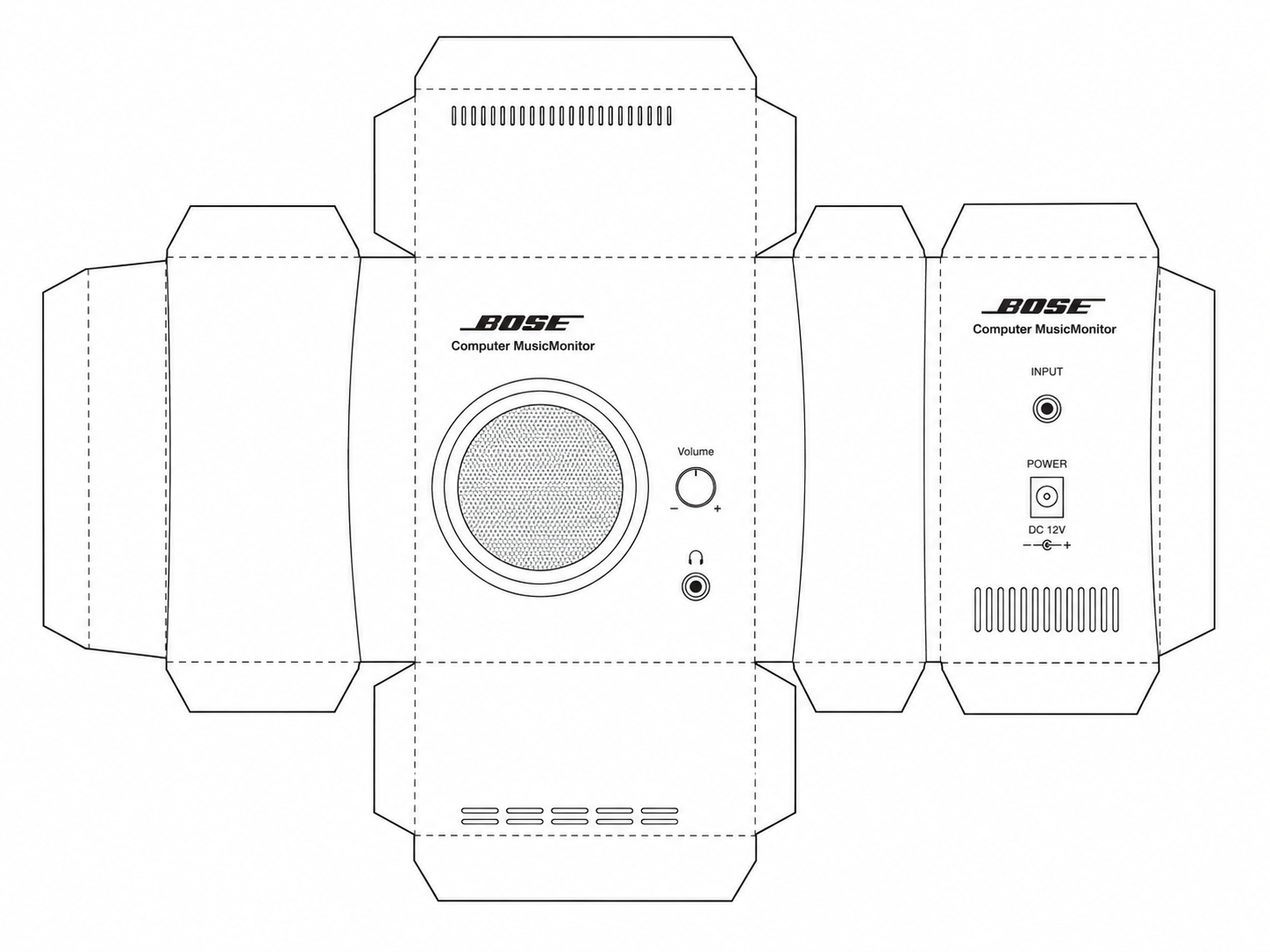 Bose Computer MusicMonitor Audio Equipment geometric net diagram