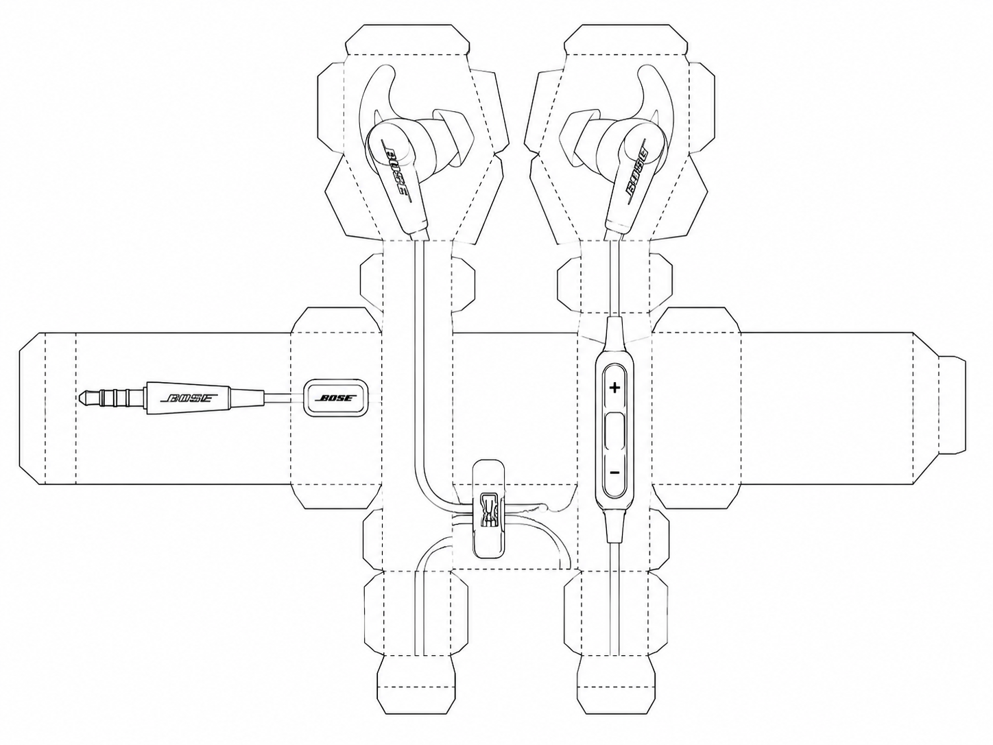 Bose IE2 Audio Equipment geometric net diagram