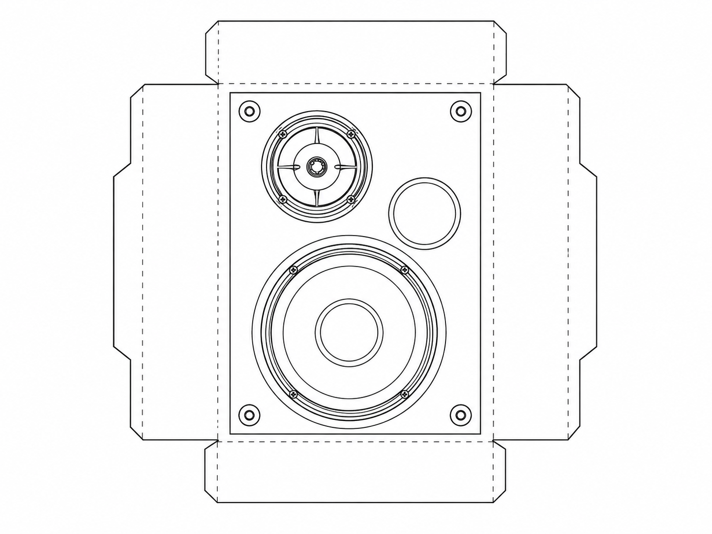 Bose Interaudio Series Audio Equipment geometric net diagram