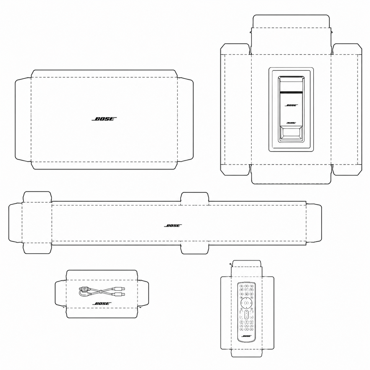 Bose Lifestyle 135 Home Entertainment System geometric net diagram