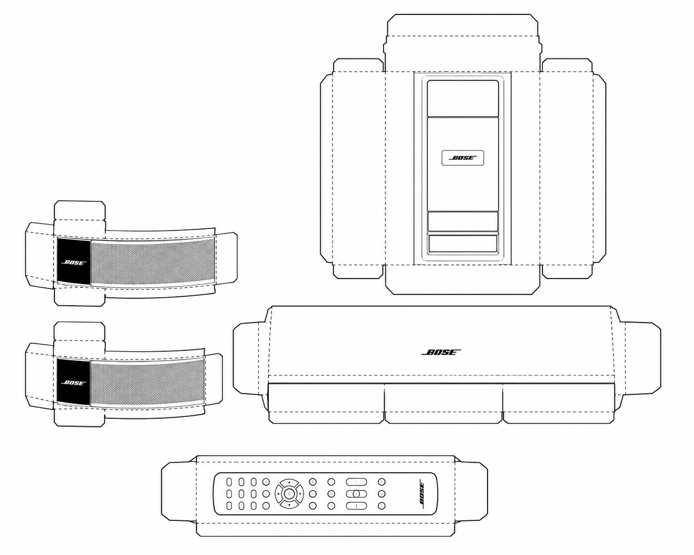 Bose Lifestyle 235 Home Entertainment System geometric net diagram