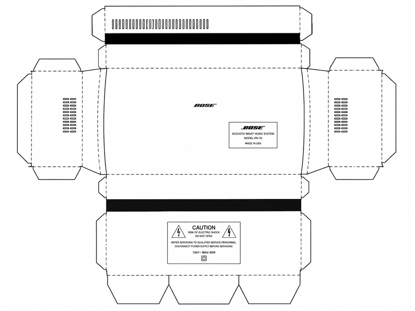 Bose Lifestyle 28 Audio Equipment geometric net diagram