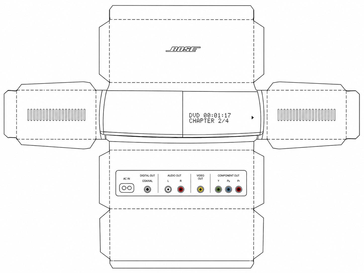 Bose Lifestyle 35 Audio Equipment geometric net diagram