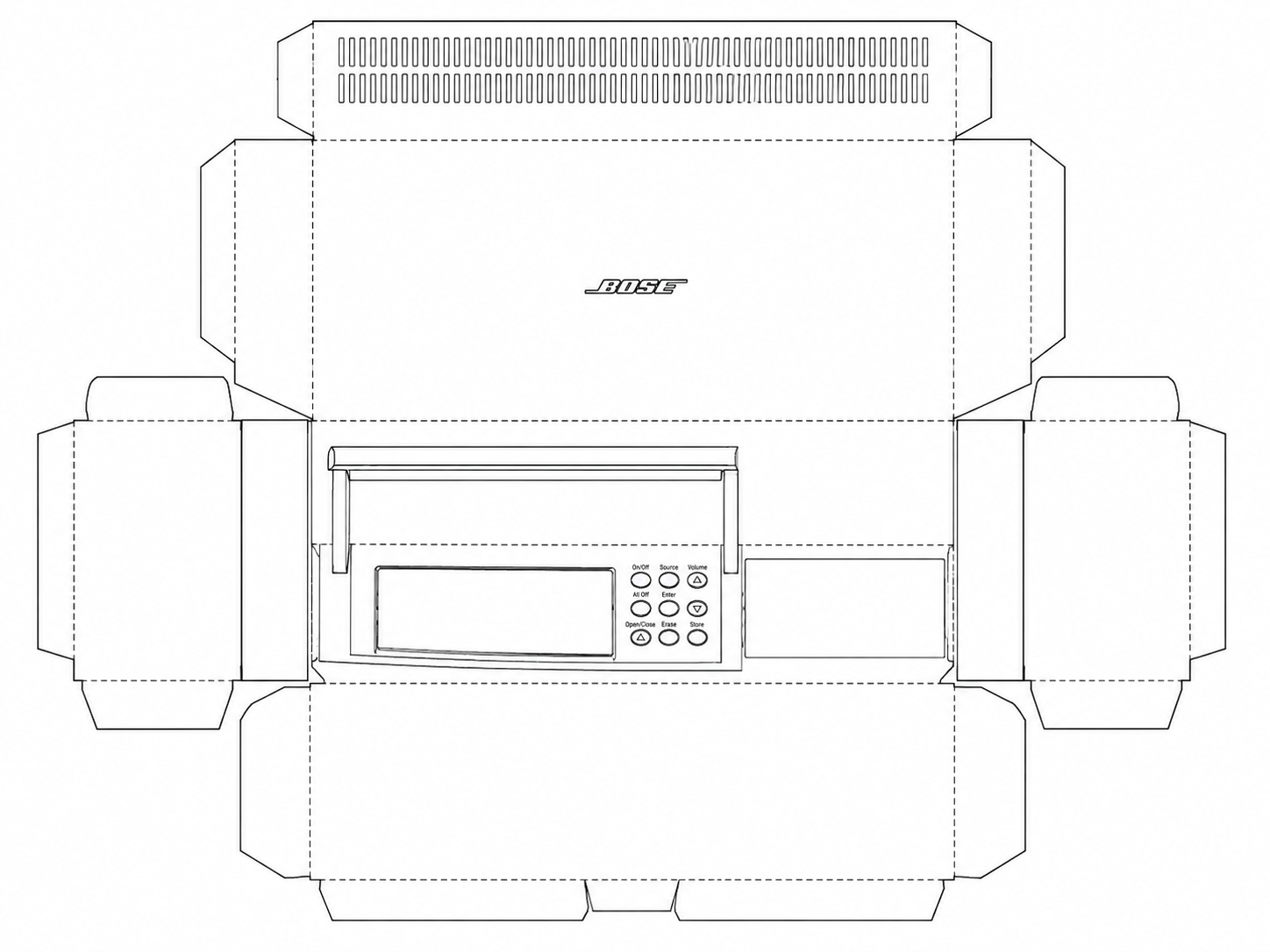 Bose Lifestyle 38 Audio Equipment geometric net diagram