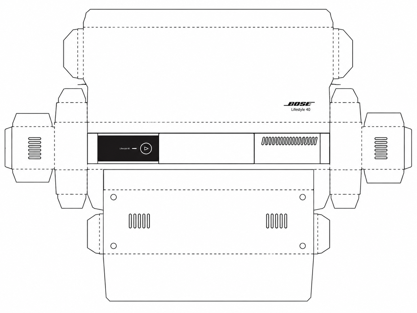 Bose Lifestyle 40 Audio Equipment geometric net diagram