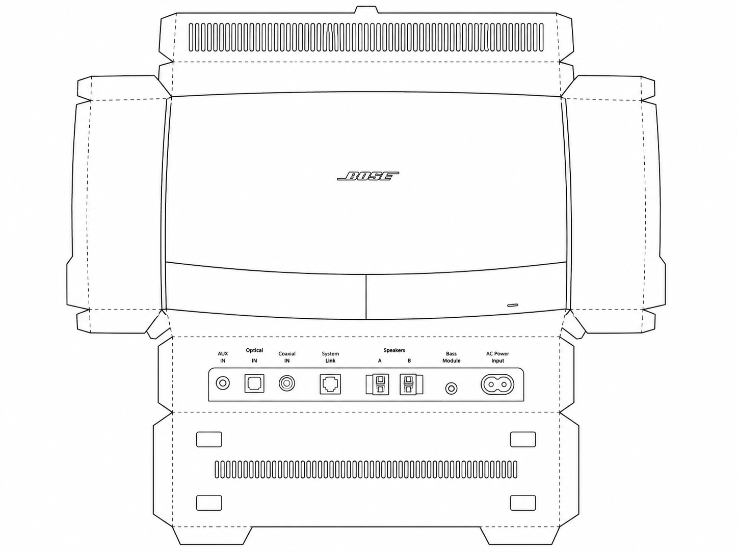 Bose Lifestyle 48 Audio Equipment geometric net diagram