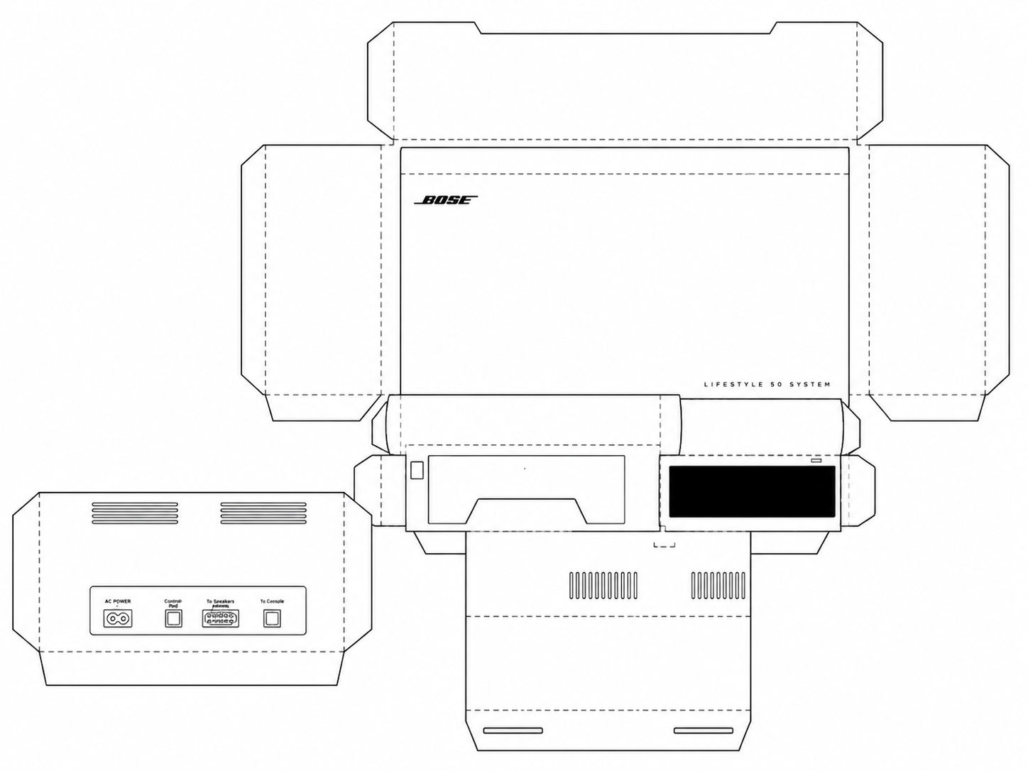 Bose Lifestyle 50 Audio Equipment geometric net diagram