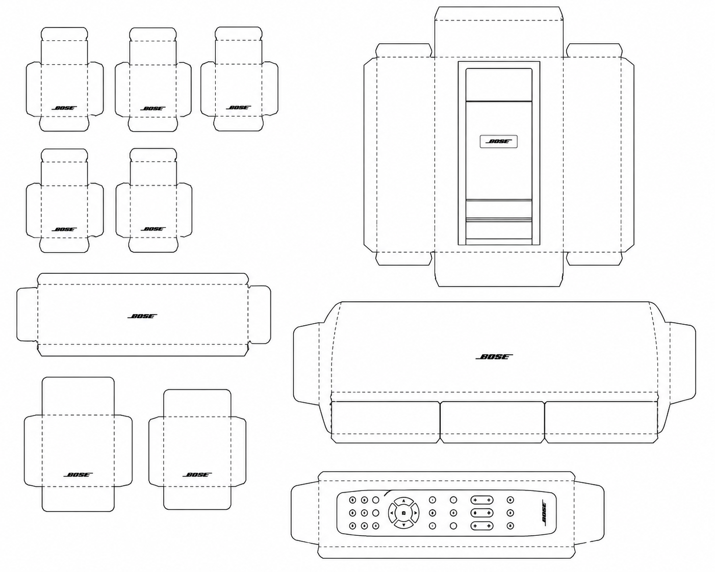 Bose Lifestyle 525 Audio Equipment geometric net diagram