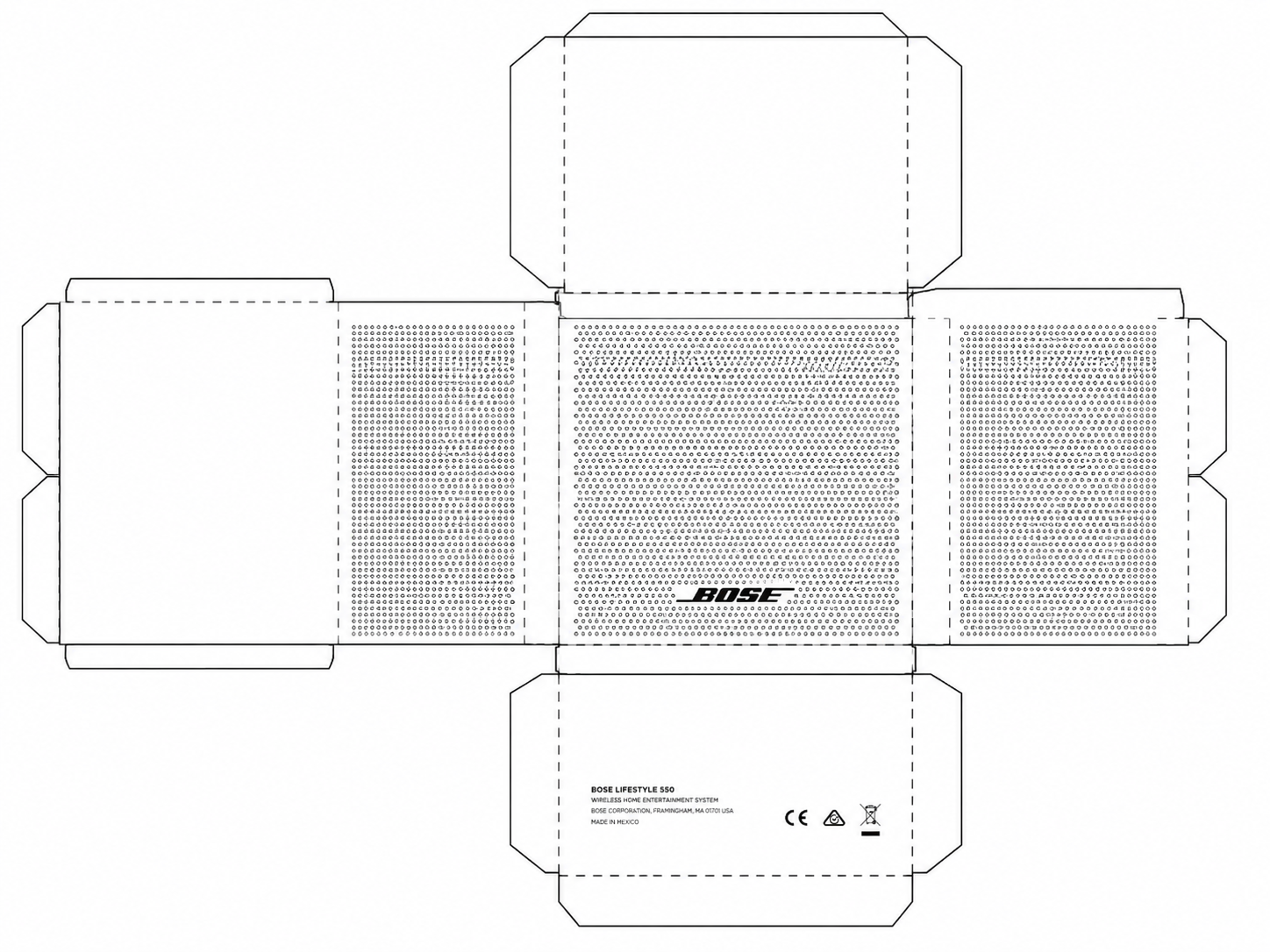 Bose Lifestyle 550 Audio Equipment geometric net diagram