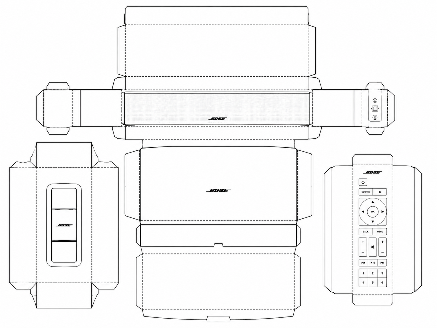 Bose Lifestyle SoundTouch 135 Audio Equipment geometric net diagram