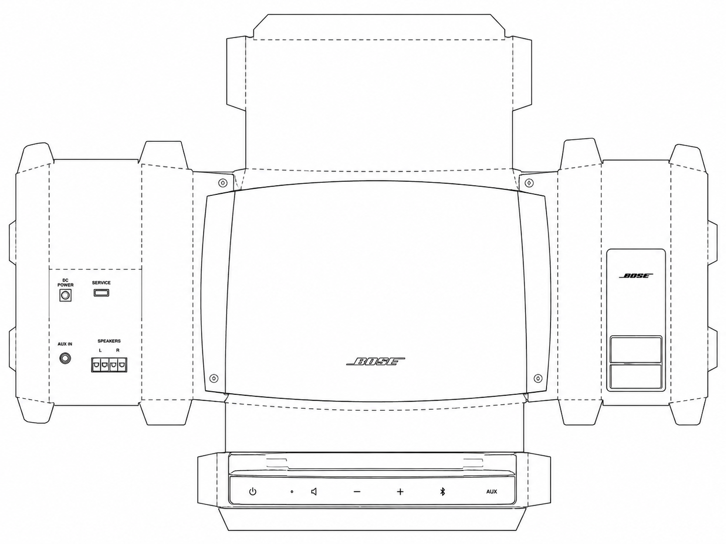 Bose Lifestyle SoundTouch 235 Audio Equipment geometric net diagram