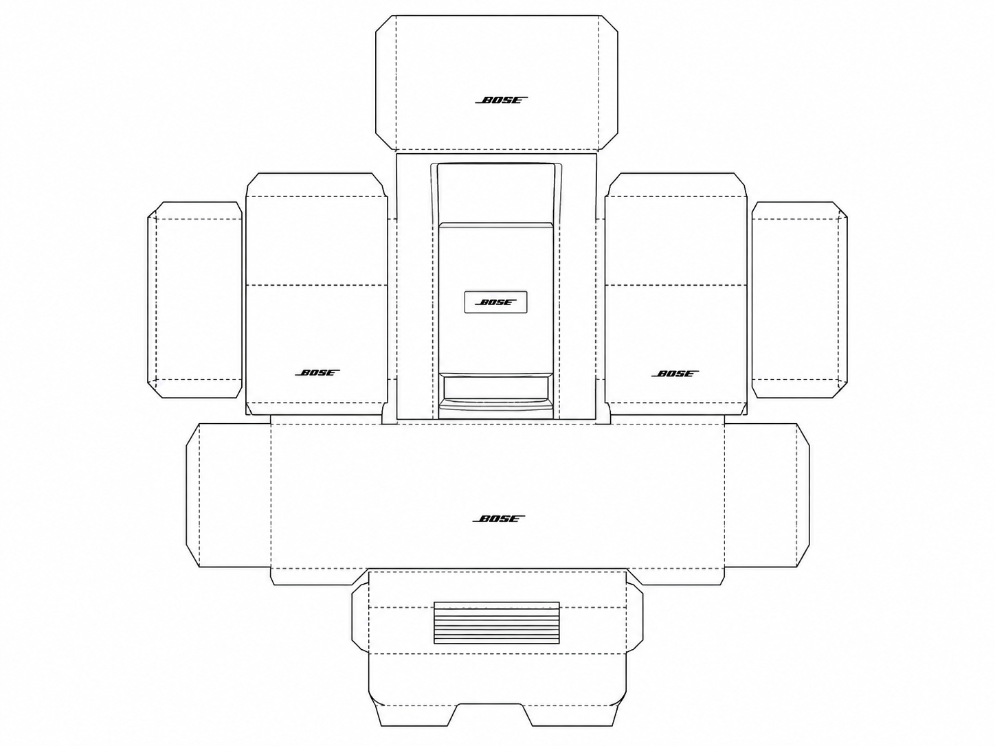 Bose Lifestyle SoundTouch 525 Audio Equipment geometric net diagram