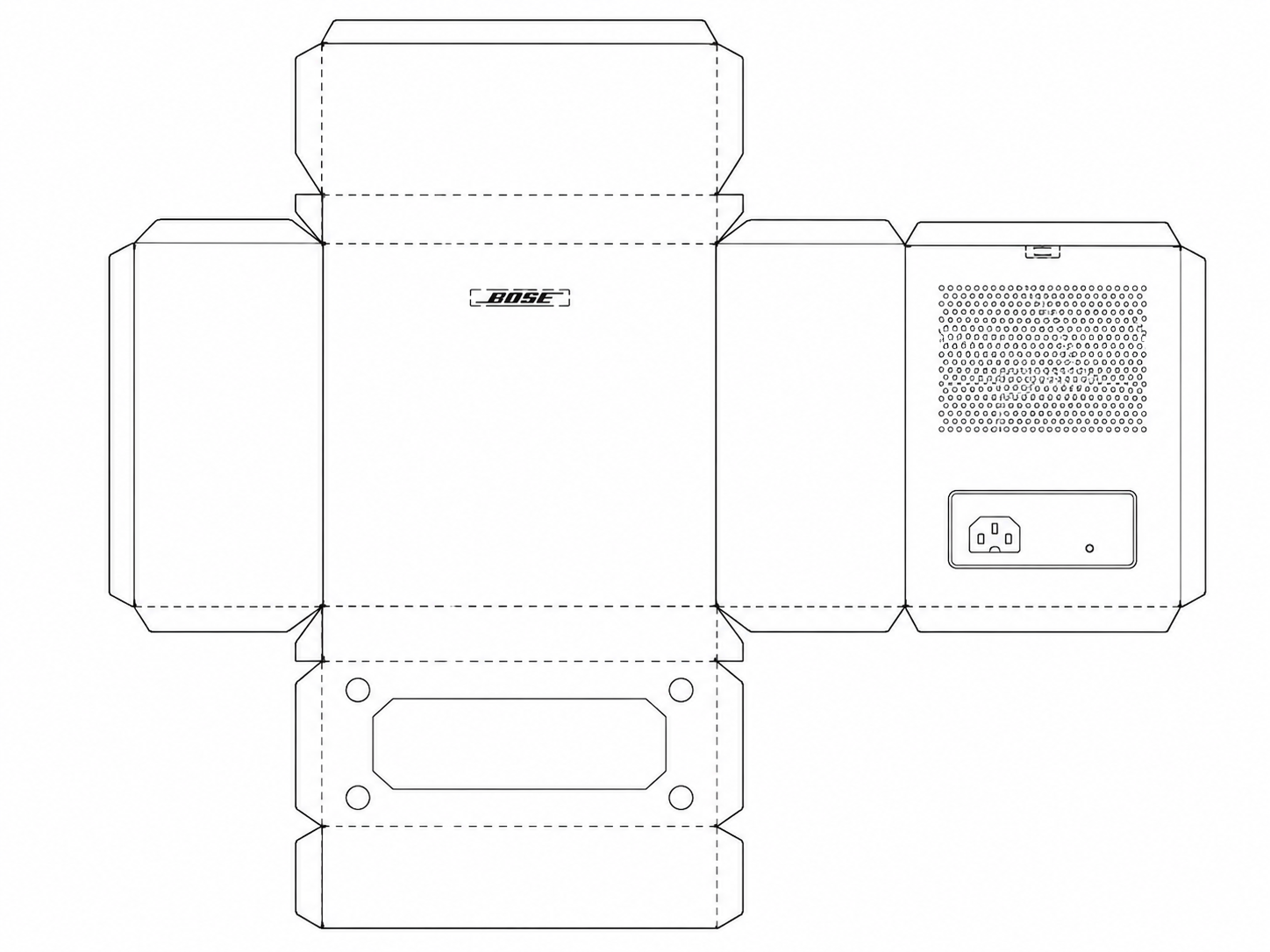 Bose Lifestyle Ultra Subwoofer Audio Equipment geometric net diagram