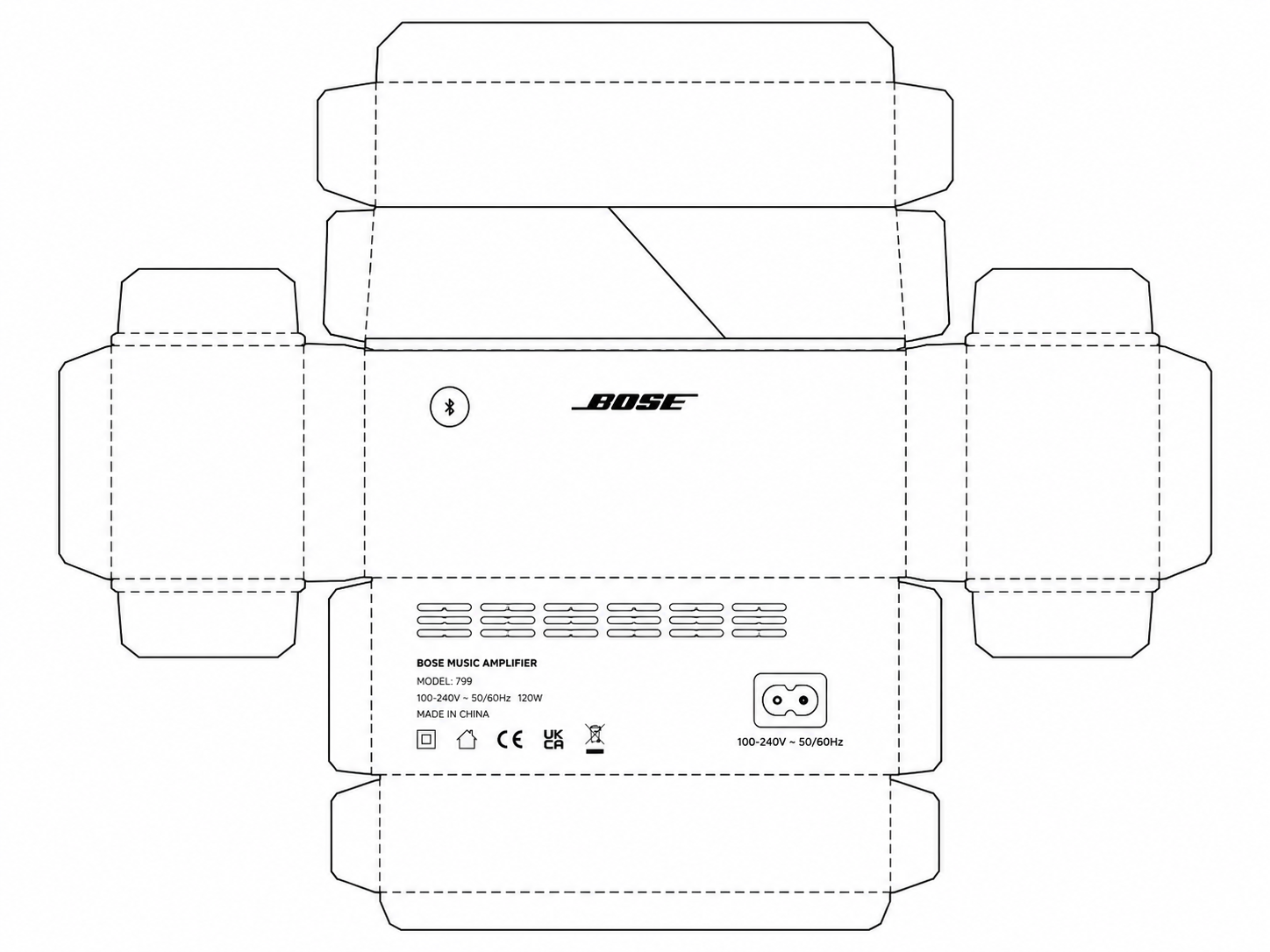 Bose Music Amplifier Audio Equipment geometric net diagram