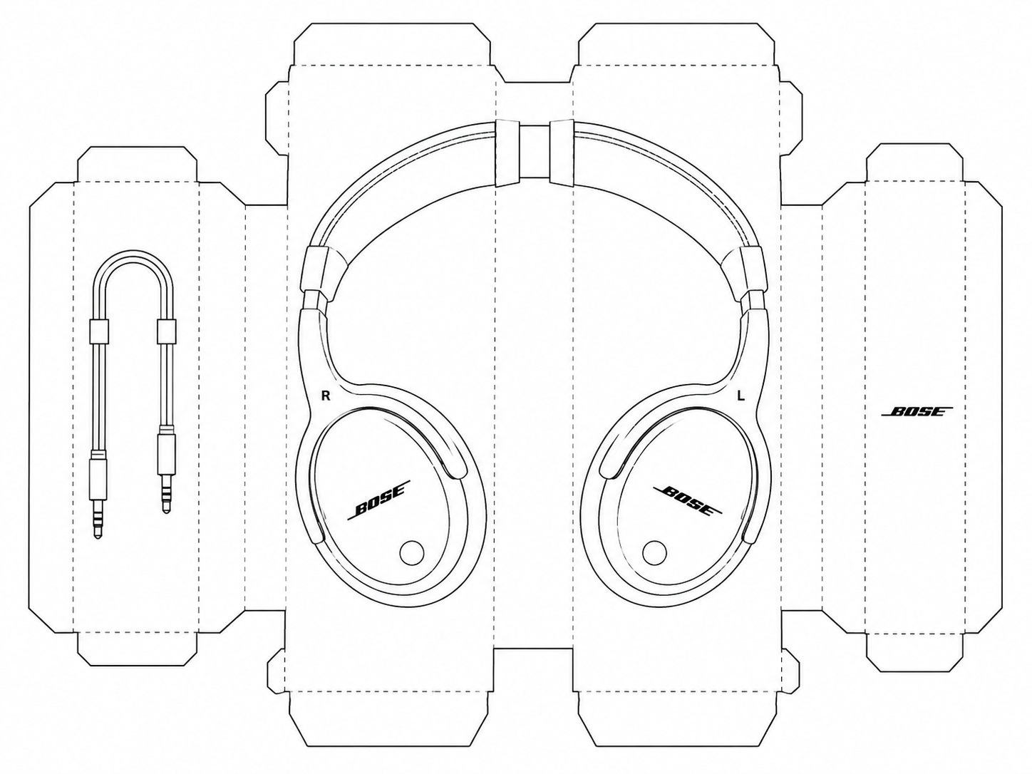 Bose QuietComfort – QC1 Audio Equipment geometric net diagram