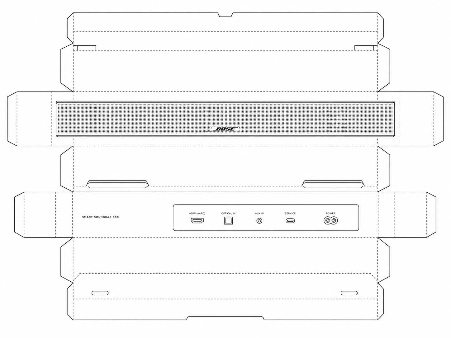 Bose Smart Soundbar 600 Audio Equipment geometric net diagram