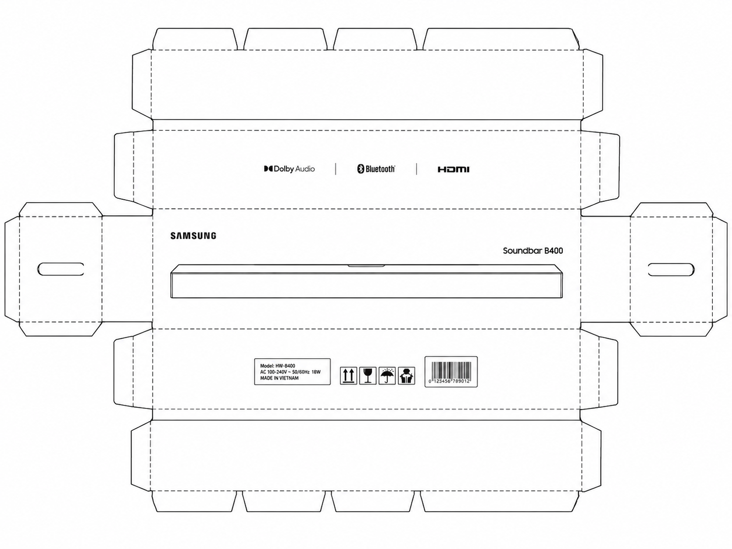 Bose Smart Soundbar 700 Audio Equipment geometric net diagram