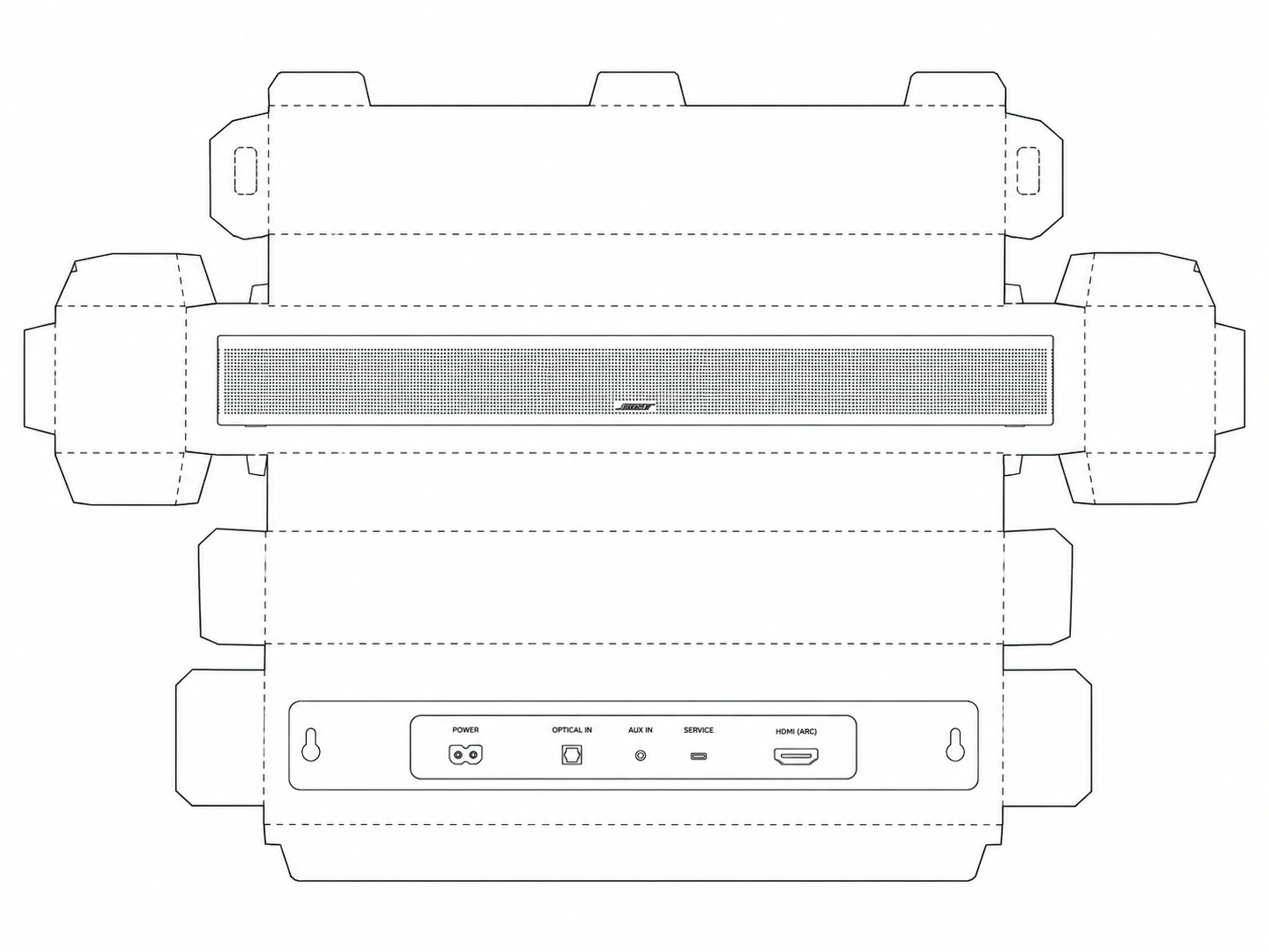 Bose Smart Soundbar 900 Audio Equipment geometric net diagram
