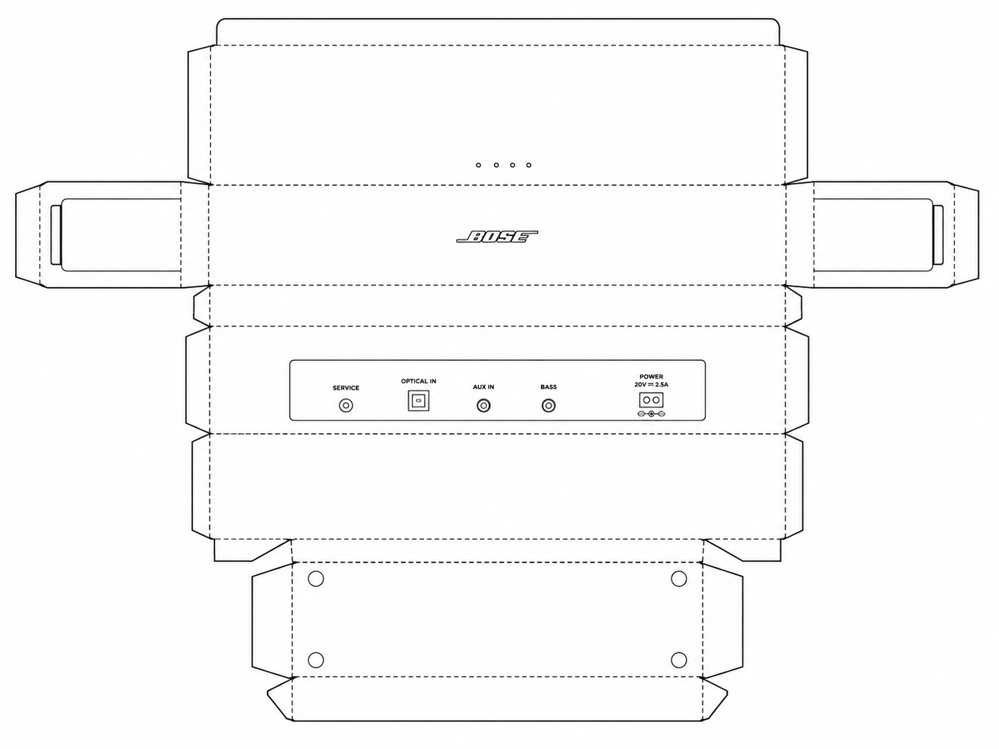 Bose Solo 15 Audio Equipment geometric net diagram