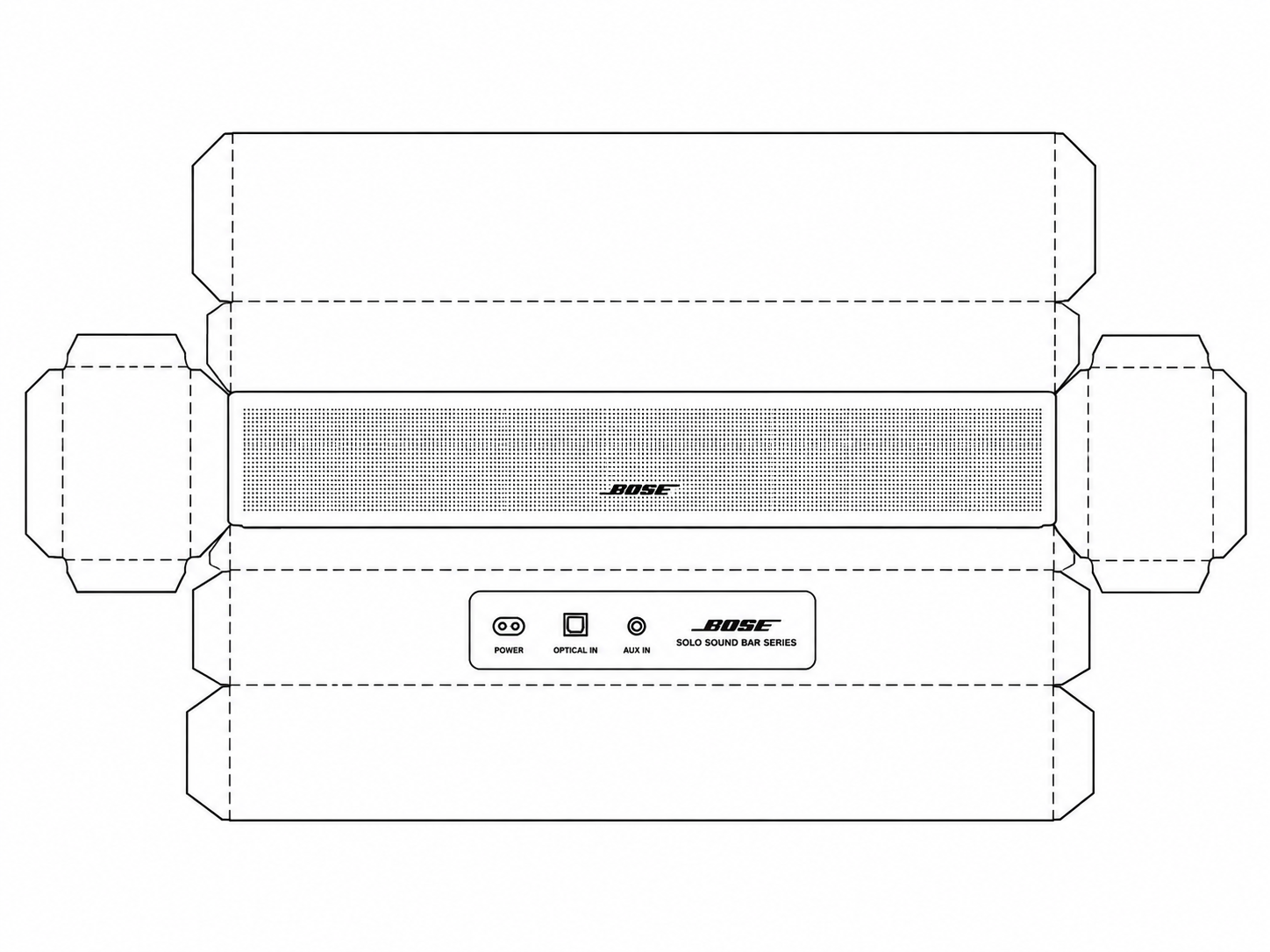 Bose Solo Soundbar Series II Audio Equipment geometric net diagram