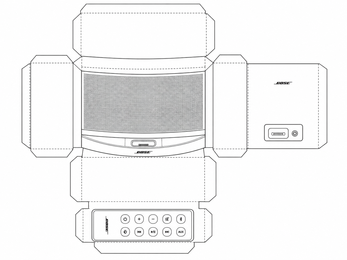 Bose SoundDock 10 Audio Equipment geometric net diagram