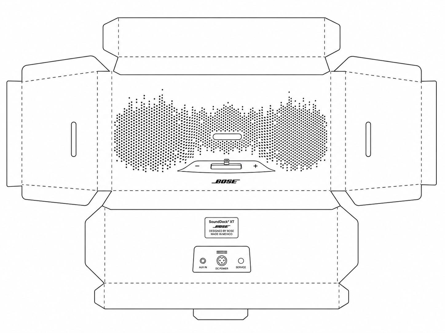 Bose SoundDock XT Audio Equipment geometric net diagram