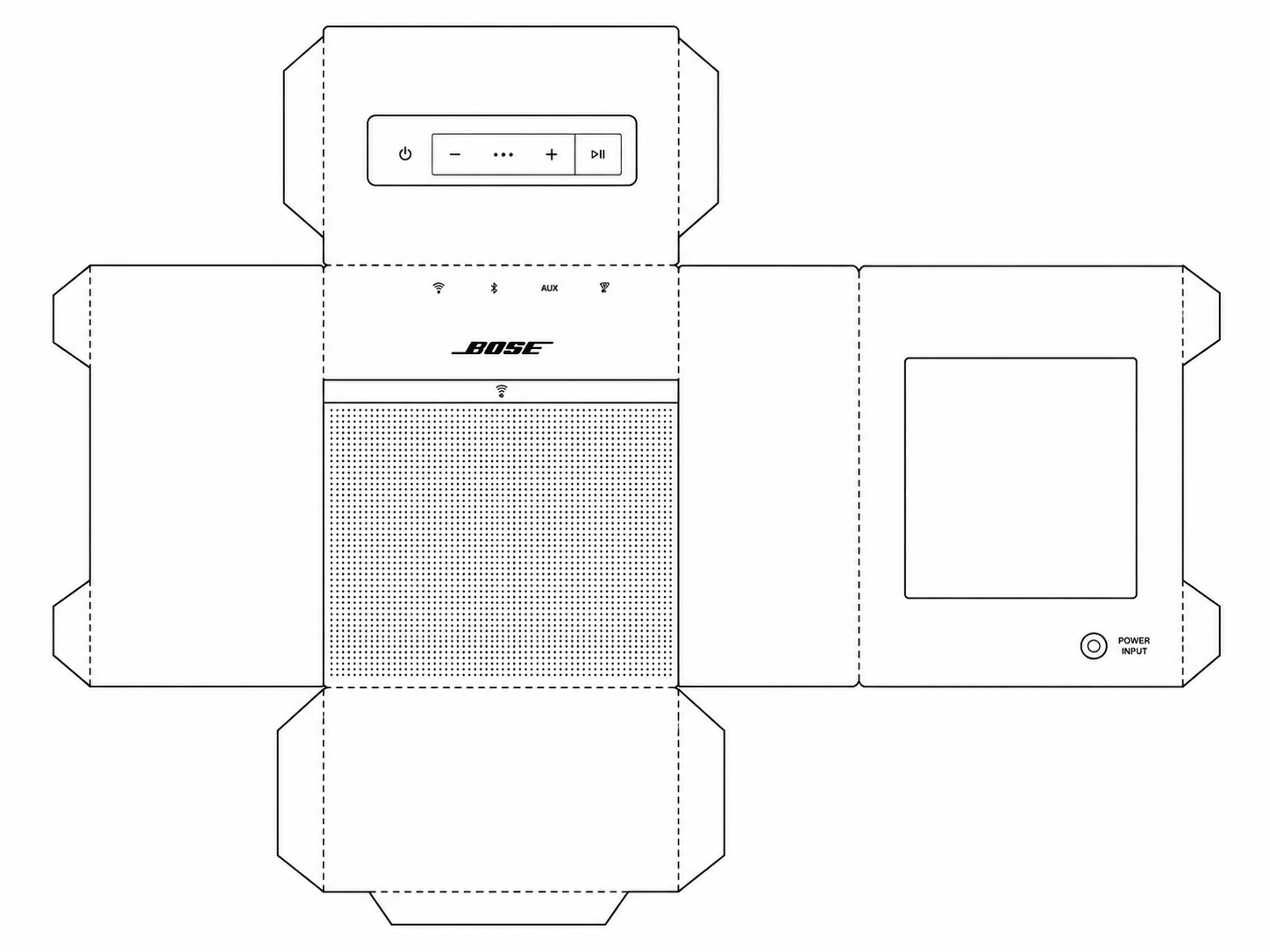 Bose SoundTouch 10 Audio Equipment geometric net diagram