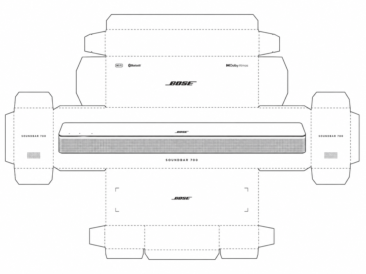 Bose Soundbar 700 Audio Equipment geometric net diagram